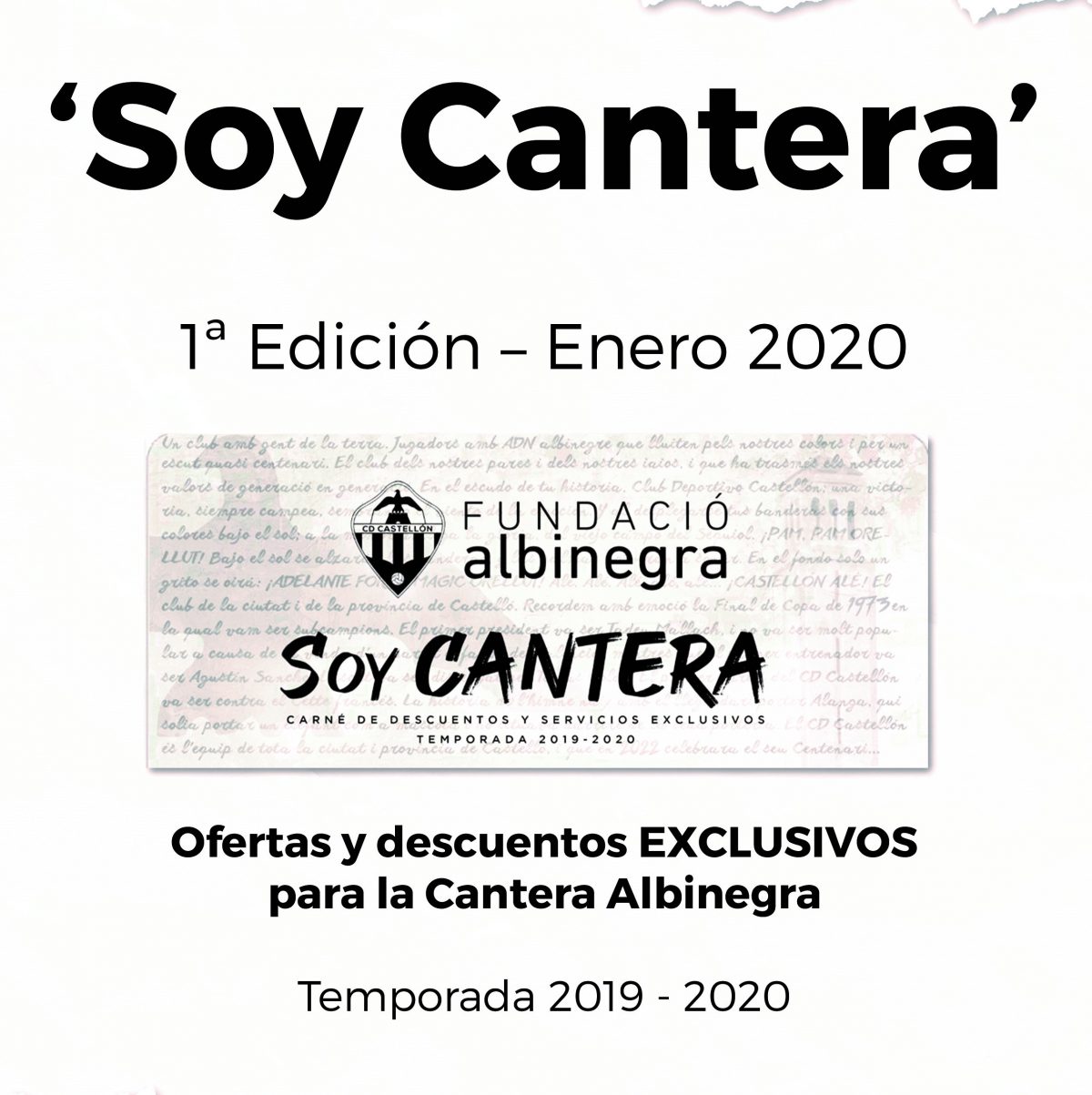 La Fundació Albinegra presenta el programa ‘Soy Cantera’