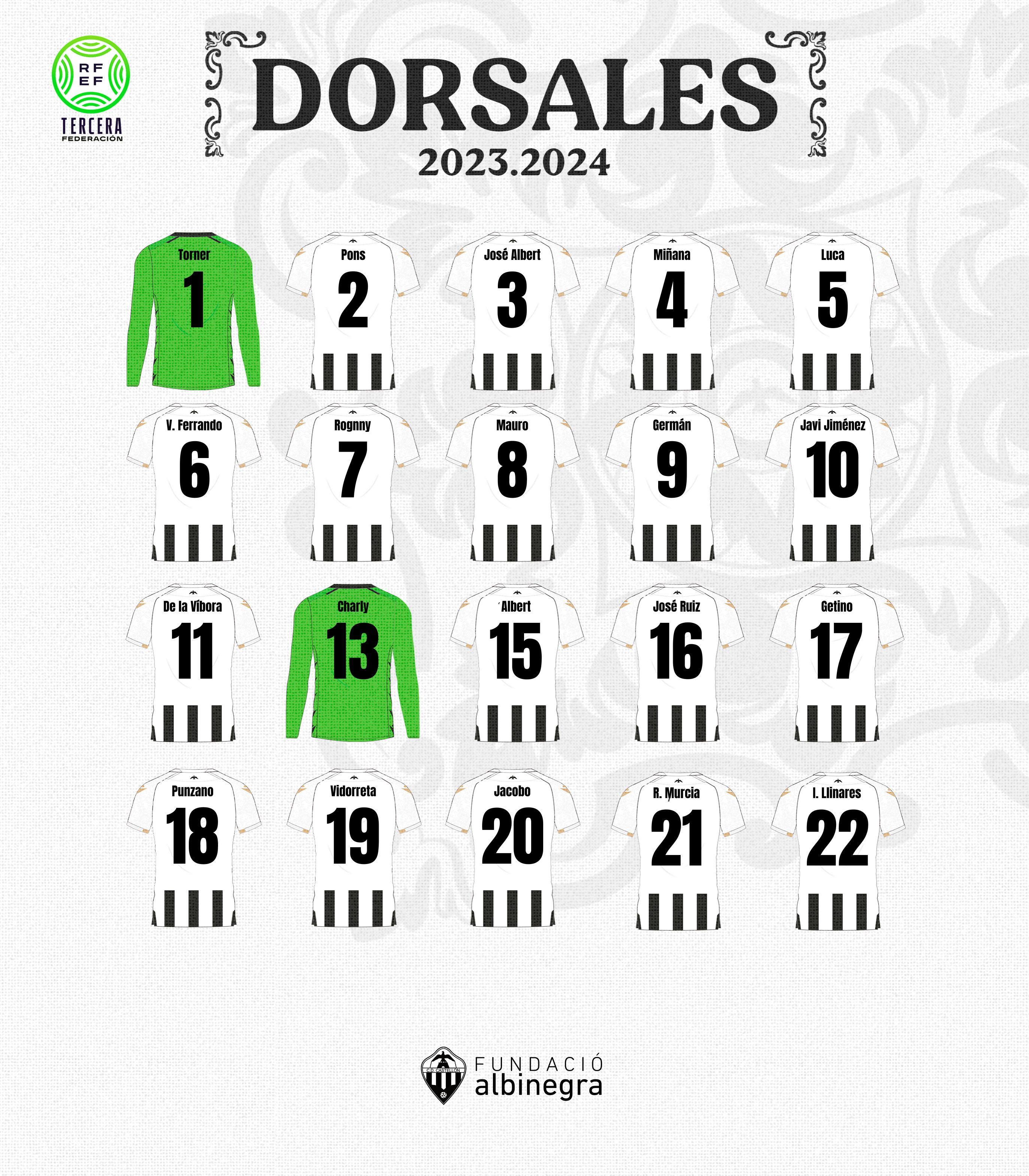 Dorsales CD Castellón ‘B’ 23/24